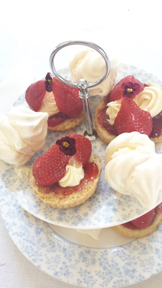 Homemade scones with clotted cream