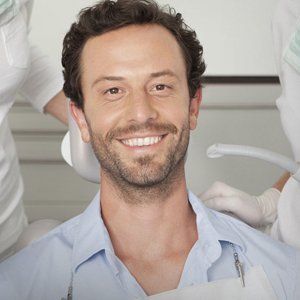 a man smiling