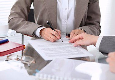 Professional signing the professional
