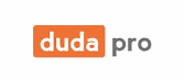A logo for duda pro is shown on a white background.