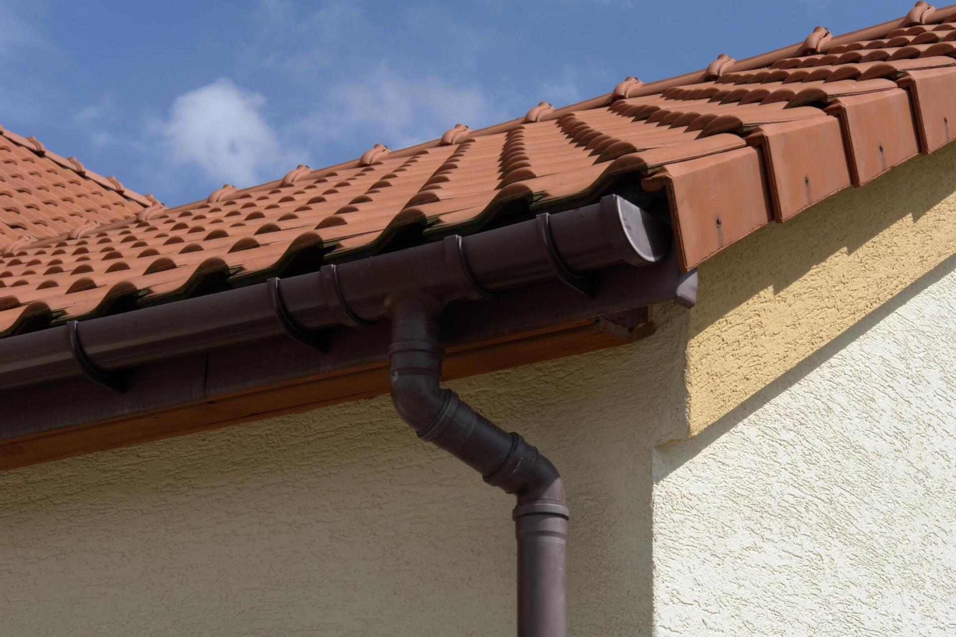 house with black gutter
