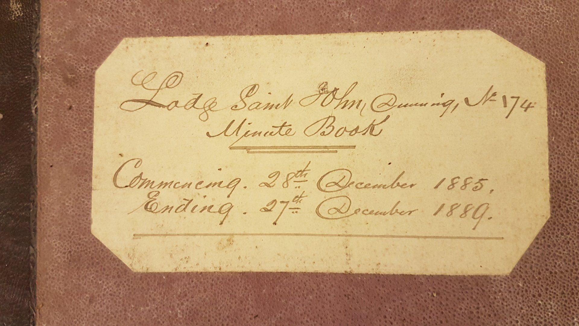 Lodge Minute Book