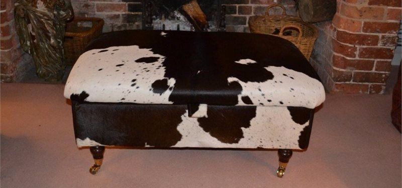 faux ponyskin footstool