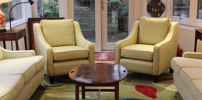 reupholstered three piece suite