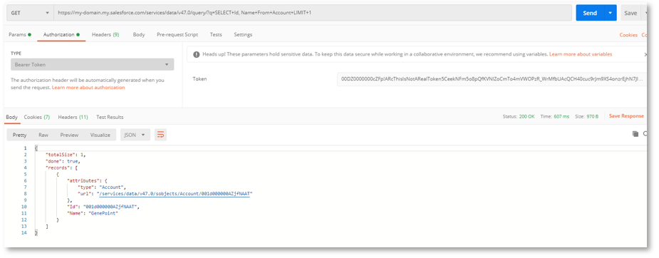 Postman screen
