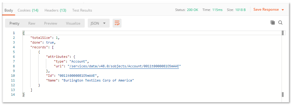 Postman REST Request Response