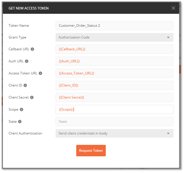Postman OAuth 2.0 Parameters with Variables