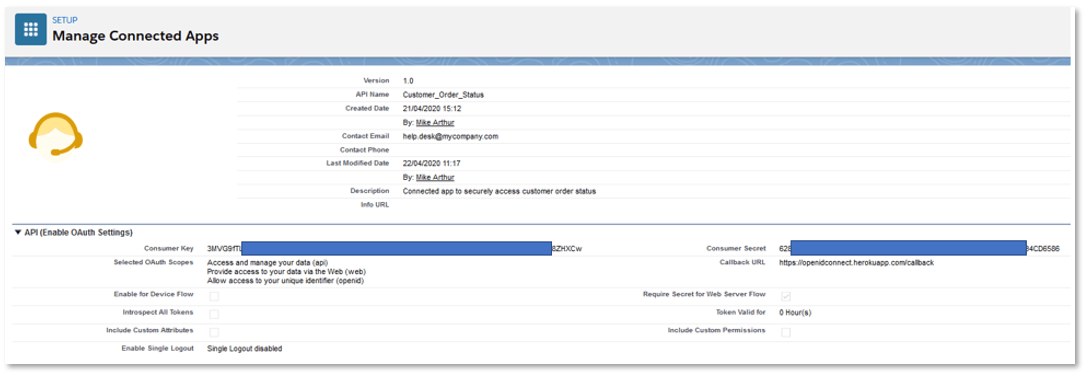 Salesforce Setup Manage Connected Apps