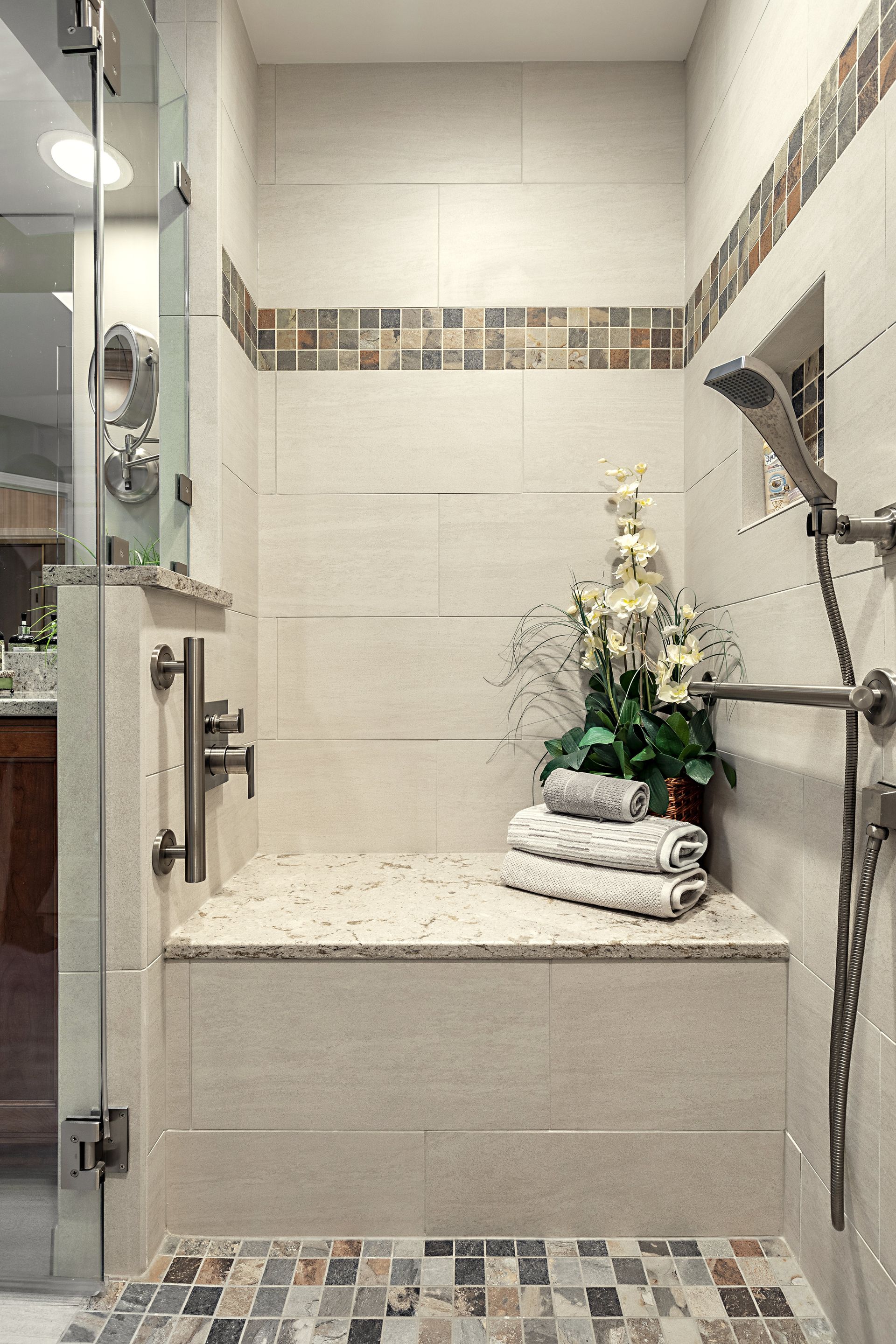 Universal Design master bath shower seat