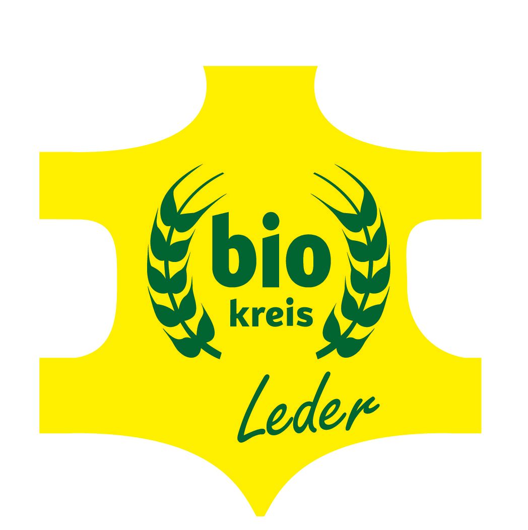 Ein gelbes Schild mit der Aufschrift „Bio Kreis Leder“