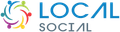 A colorful logo for local social with a group of people in a circle.