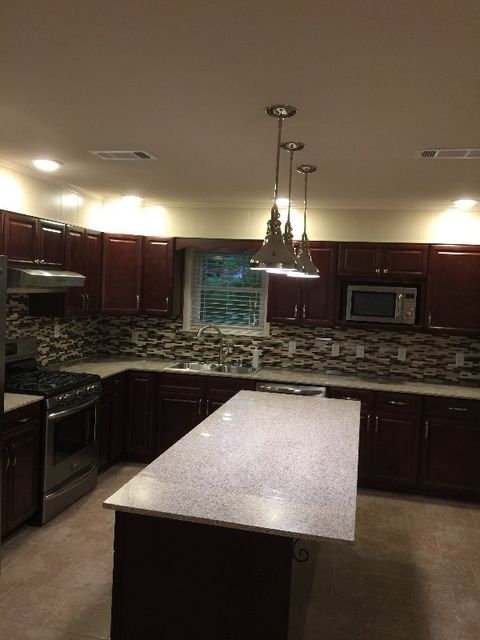 kitchen with center table