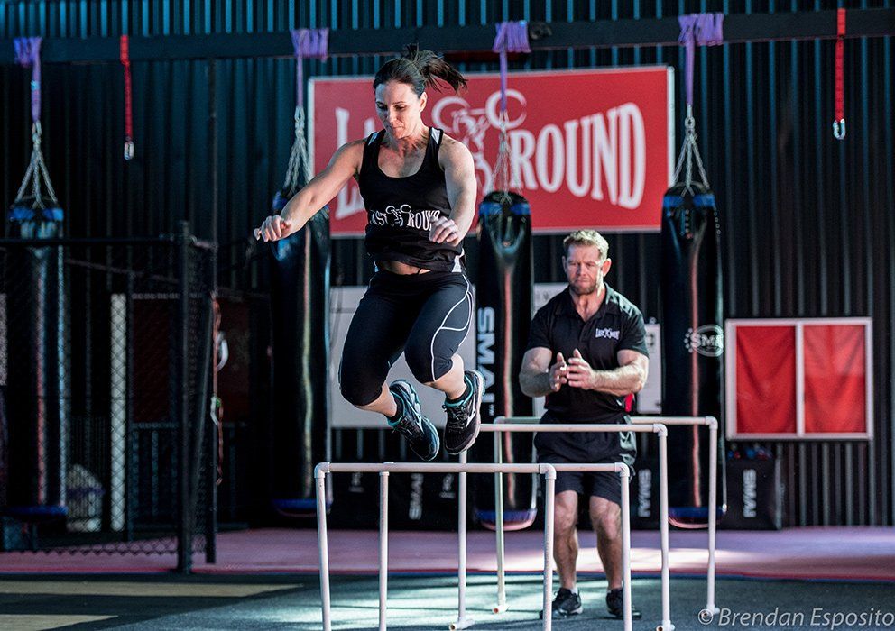 woman jumping