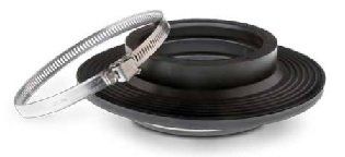 A hose clamp is sitting on top of a rubber band.
