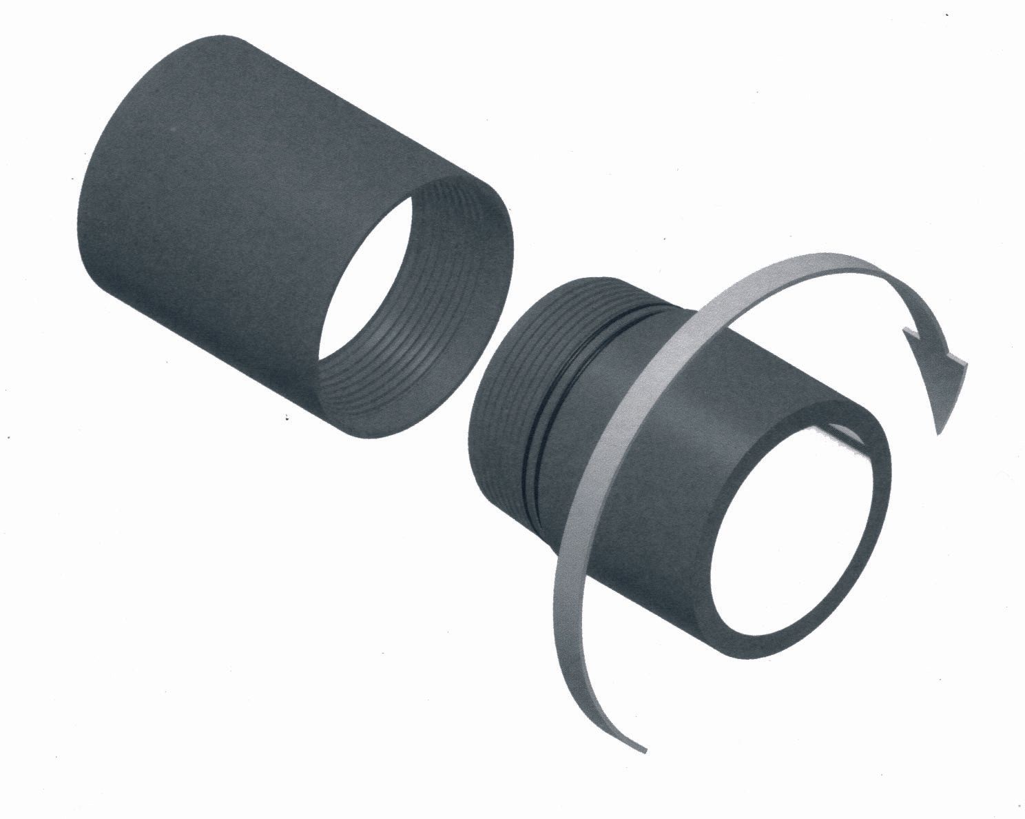 A drawing of a cylinder with a hole in the middle
