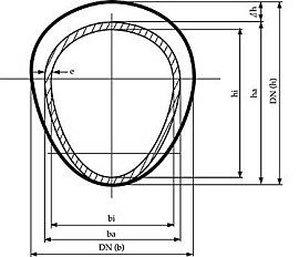 A black and white drawing of a ring with measurements.