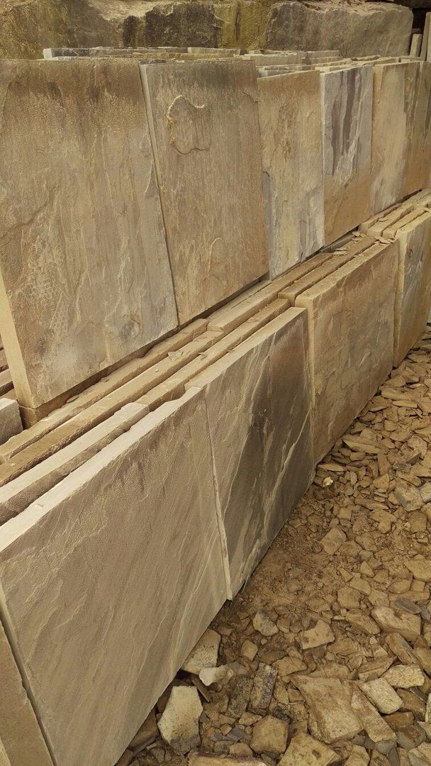 riven paving slabs