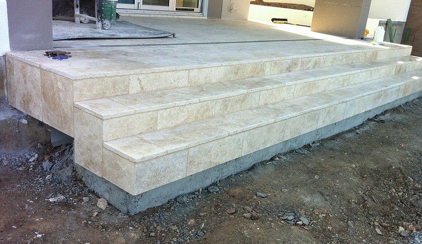 Stone work done on steps 