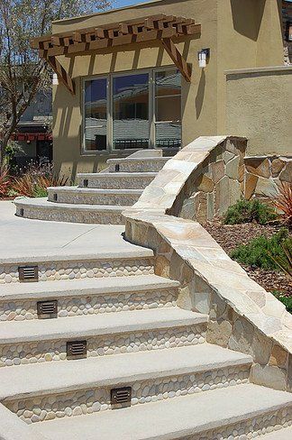 Stone finish given to staircase