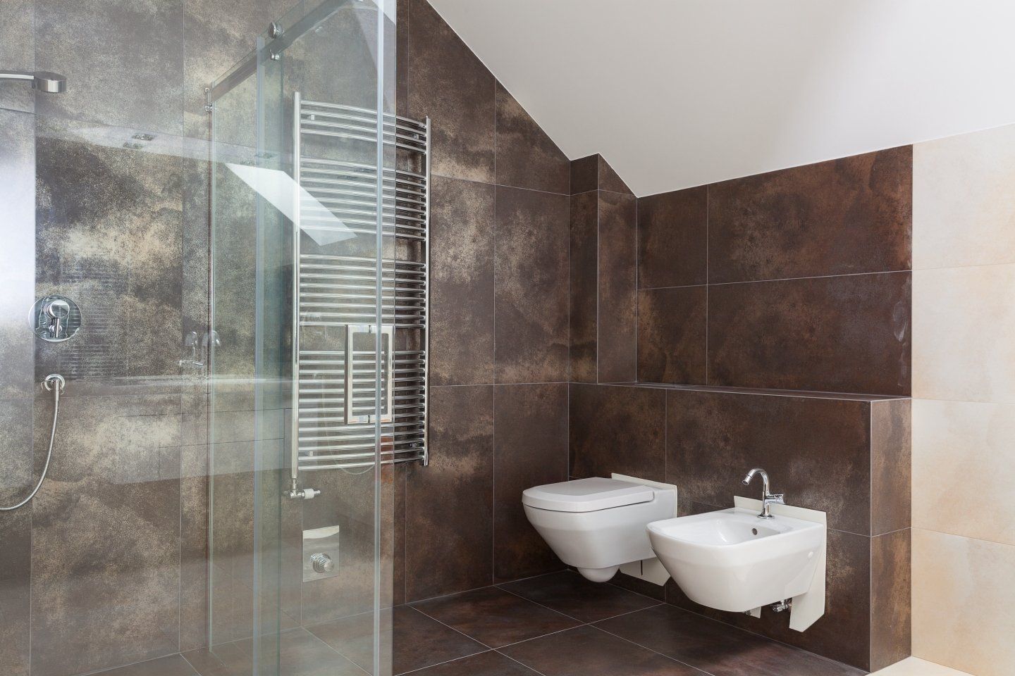 View of the tiling work done in bathroom