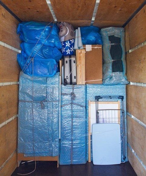 Image of items backed by long distance movers