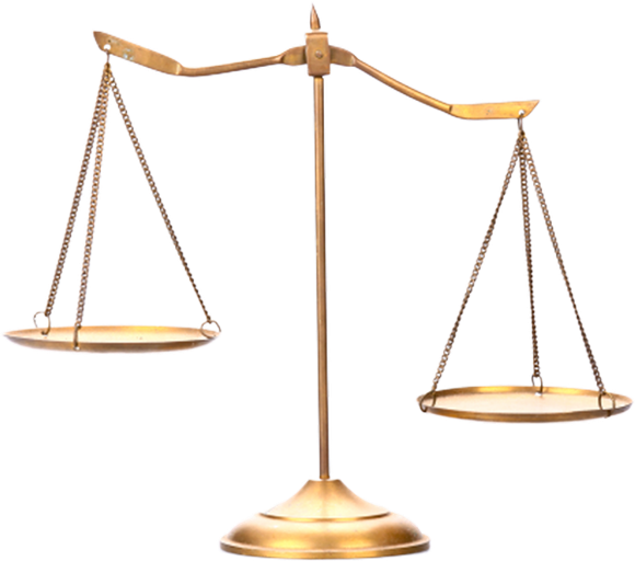 Golden Brass Scales of Justice — Hanover, PA — Strausbaugh Law PLLC