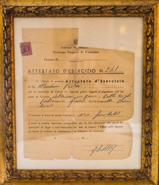 Attestato storico incorniciato