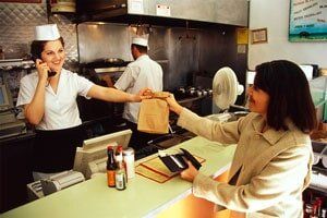 Customer buys food Customer buys food