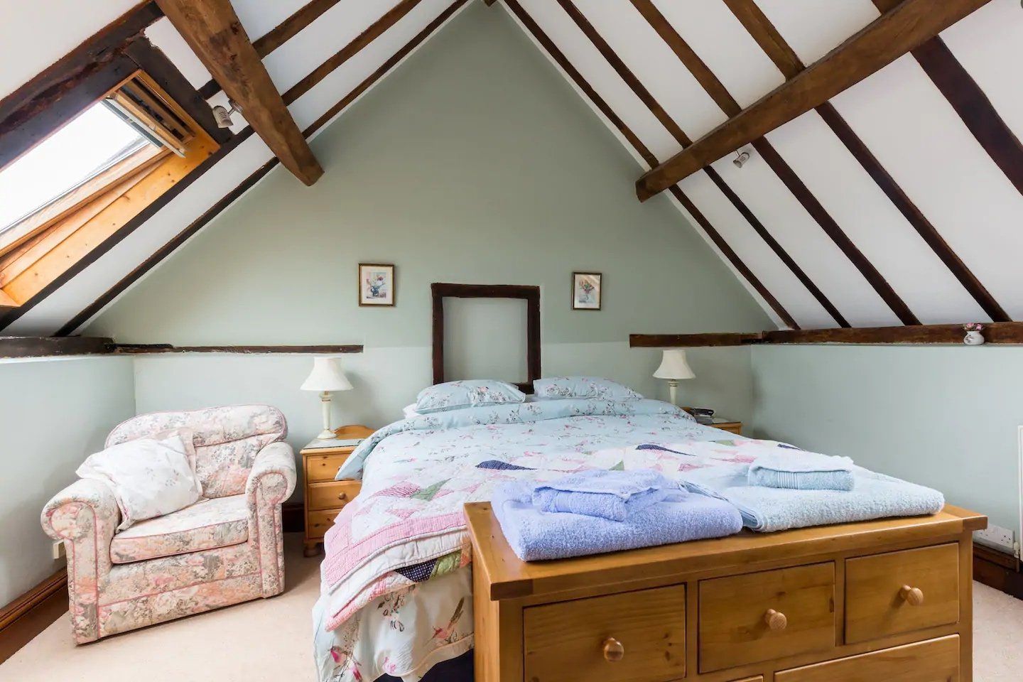 bed in bedroom in house