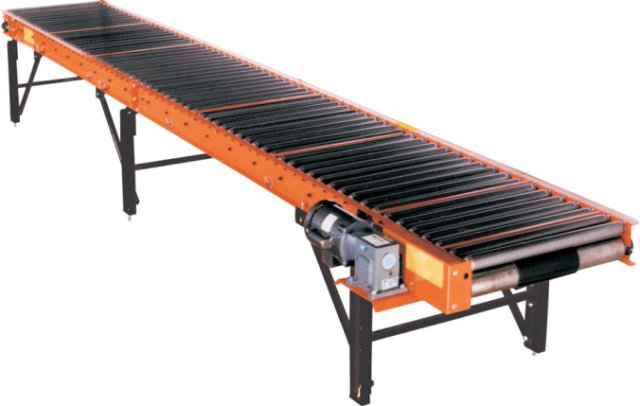 A conveyor belt with a motor attached to it