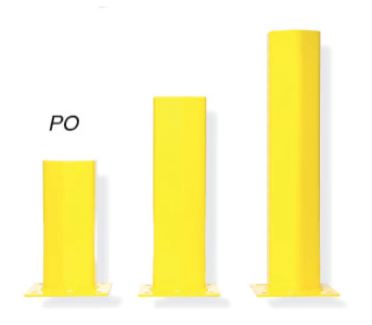 Three yellow poles are stacked on top of each other on a white background.