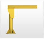 A yellow crane is sitting on top of a white surface.
