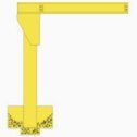 A yellow object is sitting on top of a white surface.