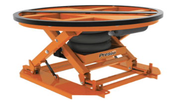 A round table with tires on it that says presso on it