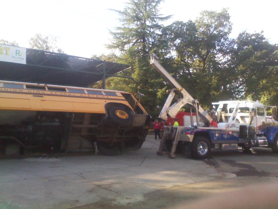 Towing broken down car from accident — Auburn, CA — Hall’s Towing Towing broken down car from accident — Auburn, CA — Hall’s Towing