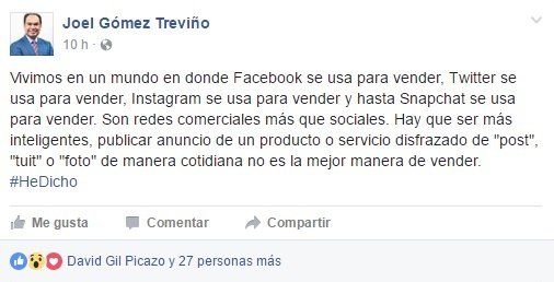Las redes son más comerciales que sociales - JoelGomezMX 