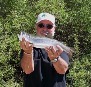 Fishing from the shoreline in Big Bear Lake