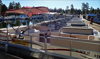 Pontoon rentals in Big Bear Lake at Holloways Marina and RV Park