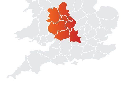 Map of where Top Gear LGV & HGV cover for training