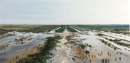 het wad vanaf de zeedijk