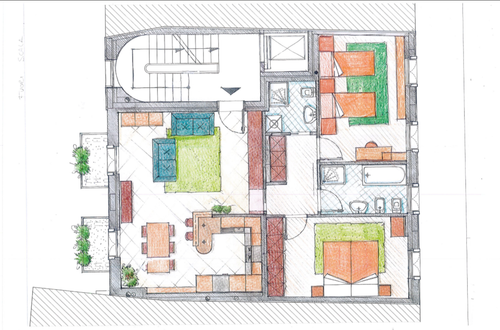 Disegno di un progetto architettonico
