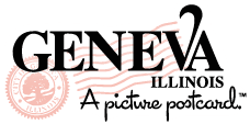 The logo for geneva illinois a picture postcard.