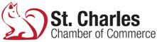 The st. charles chamber of commerce logo has a squirrel on it.