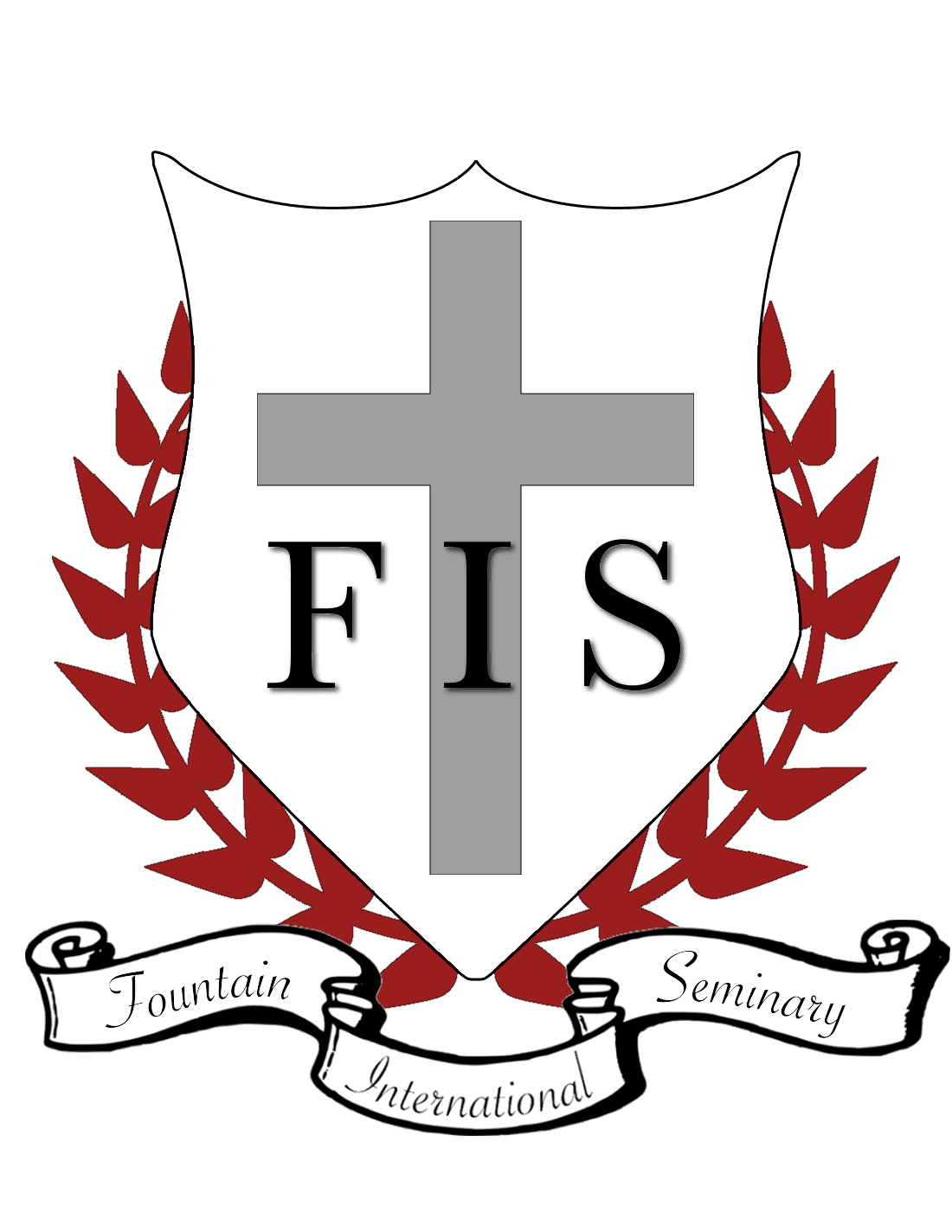 A shield with a cross on it and the word fis on it
