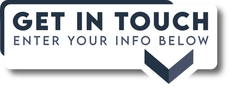 "Get in touch" call to action with a downward arrow.