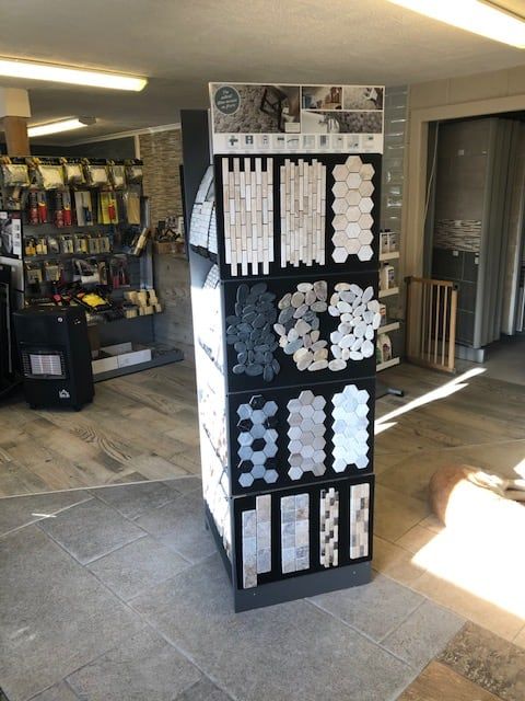 a point of sale with tile samples