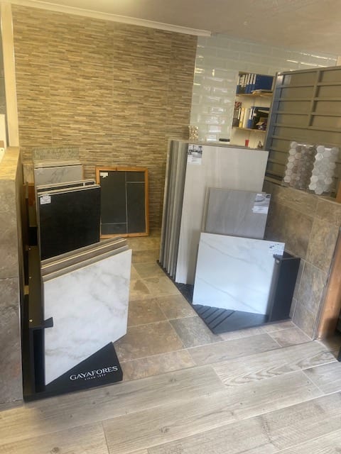 bathroom tiles on show