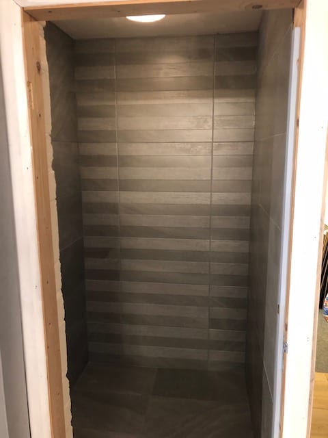 black and grey bathroom tiles