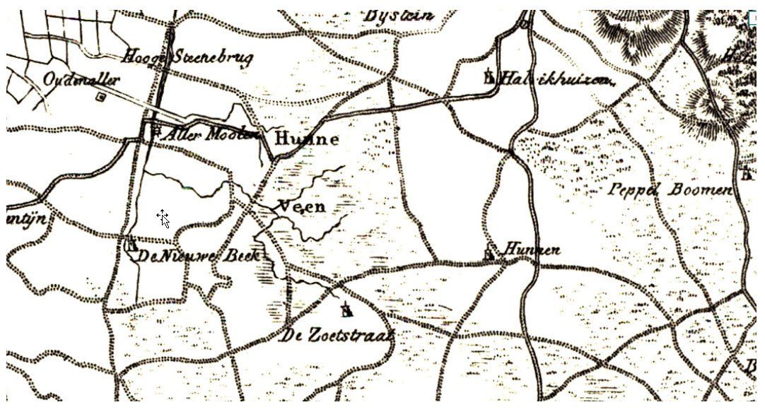Plattegrond buitengebied Huinen Putten in 1815