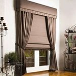 dark curtains over window